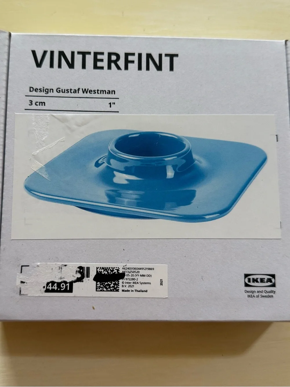 Gustaf Westman X Ikea Limited Edition Vinterfint Tealight Candle Holder Blue HTF